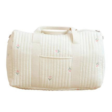 Ins New Style Embroidered Travel Bag Large Capacity Duffel Bag Lightweight Storage Portable Crossbody Bag Boston Bag