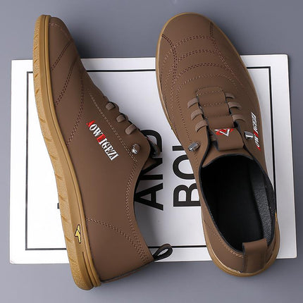 Oviege Autumn New Men's Casual Leather Shoes Soft Bottom Soft Surface Comfortable Breathable Yadan Style Fashion Men's Shoes