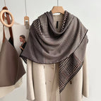 Houndstooth zebra pattern [brown rice]] / 135*135cm