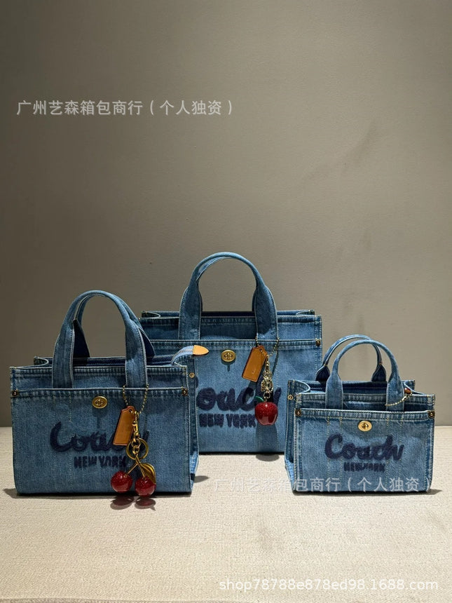 New Cargo Denim Tote Bag Cute Mini Handbag Simple Fashion Large Capacity Shoulder Crossbody Bag for Women