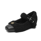 Black 5588-2 square head camellia buckle / 33