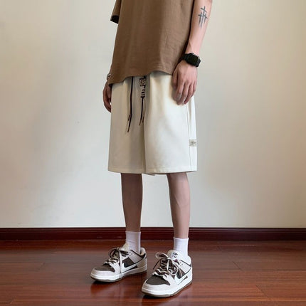 Waffle Shorts Men's Summer Thin Trendy Brand Loose Large Size Mid-Pants American Sports Boys Casual Five-Point Pants Men