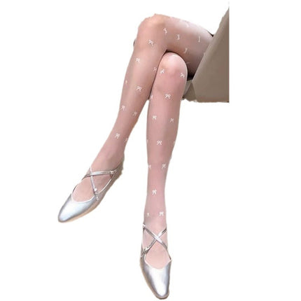 Polka-Dot Black Stockings, Feminine, Ultra-Thin Heart, Bare Legs, Sexy Artifact, White Fishnet Stockings, High-End Air Feel