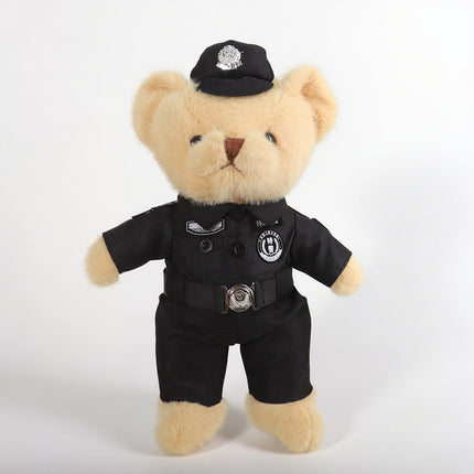 Police Bear Doll Traffic Police Bear Doll Uniform Fire Suit Teddy Bear Plush Toy Internet Red Bear Doll
