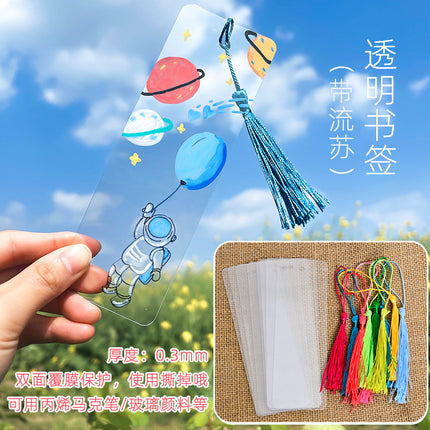 Bleaching Paint Bookmark Lacquer Ancient Style Blank Paper Card DIY Handmade Student Creative National Style Production Tassels