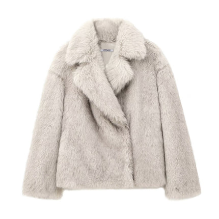 Cross-border AliExpress women's imitation fur effect plush green fur coat coat women's 2024 new fur leather