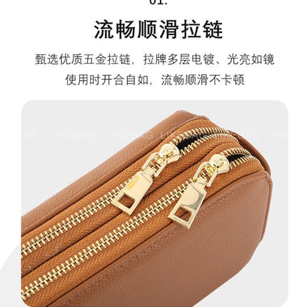 Cross-border New Multi-layer Mobile Phone Bag Card Bag Ethnic Style Characteristic Ribbon PU Small Bag Casual All-match Crossbody Bag for Women
