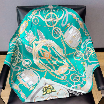 [Thistle Flower Story] Heavy Weightweight 18 Mumi Twill Silk Scarf Women's Mulberry Silk Double-Sided Printed Large Square Scarf Shawl