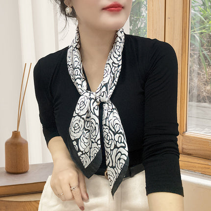 Spring and Summer 70cm Small Square Scarf Women's Autumn and Winter New Foreign Style Fashion All-match Shake Tone Same Scarf Scarf