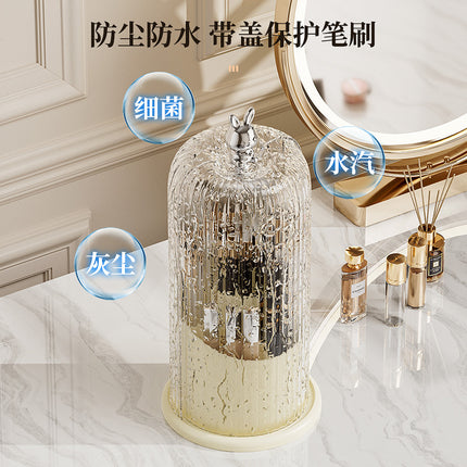High-End Cosmetics Storage Box Rotating Makeup Brush Storage Tube Lipstick Dressing Table Desktop Eyebrow Pencil Comb Pen Holder