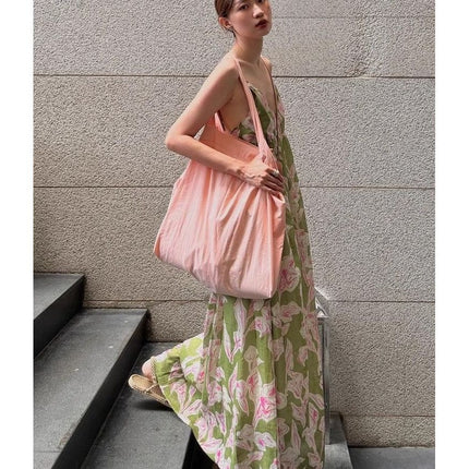 2025 New Summer Seaside Vacation Dress Printed Suspender Wear Women's Skirt Beach Skirt Women's One-Piece Drop Shipping