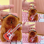 Bead chain style / Dark brown orange guitar capibara