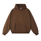 Brown-cotton hooded sweatshirt / S (recommended 55kg )