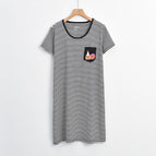 Black and White-Striped Dress / S [45.00 kg-50.00 kg]]