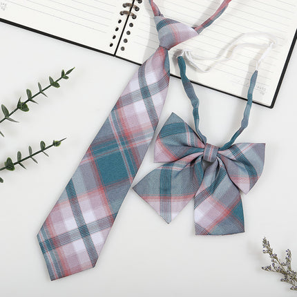 Japanese and Korean striped jk/dk college style men's and women's red cyanotic gray blue shirt accessories tie-free collar suit