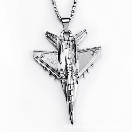 New J-20 Fighter Pendant Necklace Creative Aviation Aircraft Model Air Show Commemorative Small Gift Jewelry Wholesale