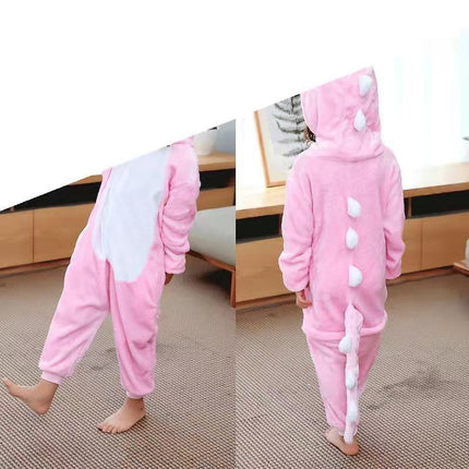 2025 New Cartoon One-Piece Animal Pajamas for Children, Thickeneded Flannel New Performance Clothes, Exclusively for Cross-Border Supply