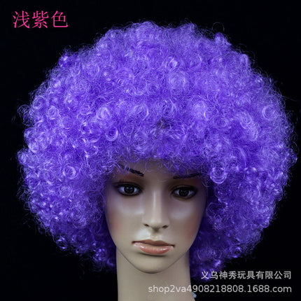 False cover round curly hair props large size head cover large wig explosive head wig fan hair
