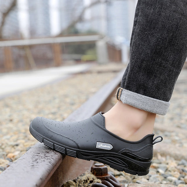 New Low-Cut Men's Rain Boots, Non-Slip, Waterproof and Wear-Resistant, Short Rubber Shoes for Outer Wear, Kitchen Work, Fishing Waterproof Boots for Men