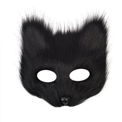 Fox Mask suit Plush Hand-made Animal Tail Gloves Tail Halloween Party Cat Animal Cos Props