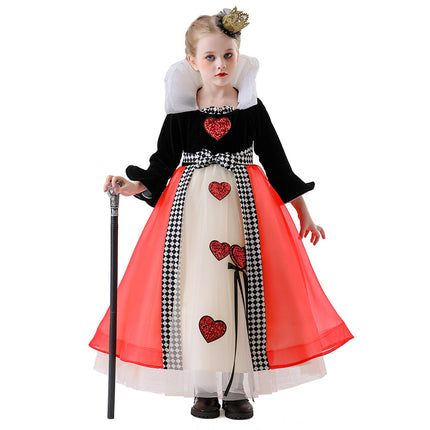 Halloween Cos Queen of Hearts Princess Dress Alice in Wonderland Dress Masquerade Performance Costume