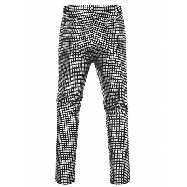 2025 Cross-border Men's Bright Face Straight Pants Jacket Performance Pants European and American Nightclub Stage Performance Pig Pants