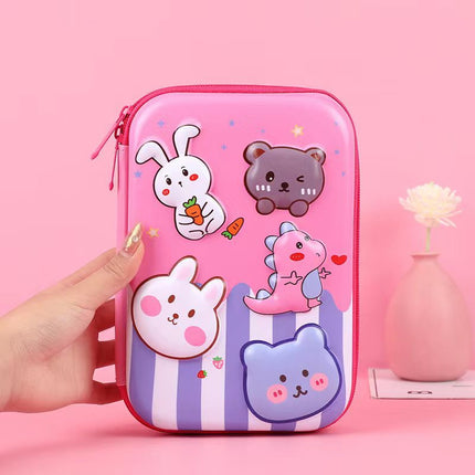Student Cartoon Stationery Box Large Capacity Storage Box 3D Stationery Bag Cute Pencil Box Creative Pencil Bag