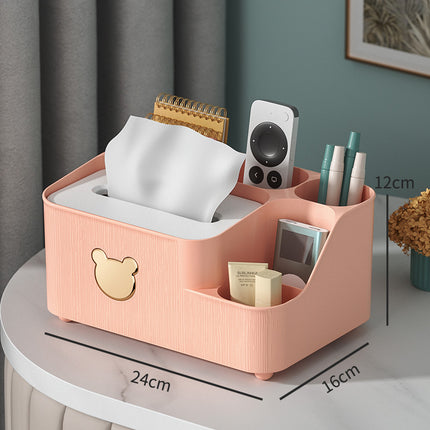 Carton Bear Storage Tissue Box Cute Gold-plated Bear Box Box Multi-functional Living Room Dining Room Paper Box