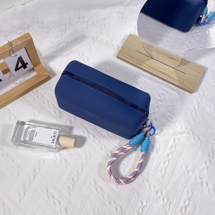 Ready-Made Silicone Cosmetic Bag, Waterproof and Dustproof Storage Bag, Large-Capacity Travel Silicone Cosmetic Bag, Foldable and Easy to Clean