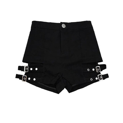 Hot Girl Summer Punk Style Singing Shorts Women's Jazz Dance Black Motorcycle High Waist Steel Pipe Elastic Hip Hot Pants