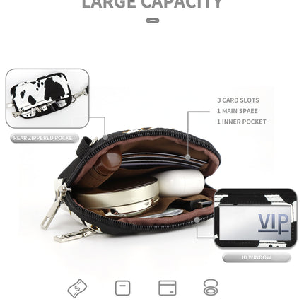 Spot Cross-Border Popular Lulu Same Style Transparent Pvc Card Holder Wrist Bag Portable Cow Color Change Storage