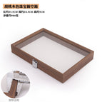 Walnut Jewelry Box White Leather Empty Box