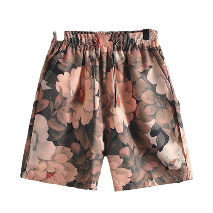 Hawaii Seaside Casual Shorts Men's Summer Ins Flower Pants Couple's Beach Pants Fashionable Loose Sports Pants