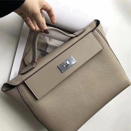 2023 New 2424 Kelly Mini Top Layer Cowhide Dumpling Bag Wings Bag Crossbody Shoulder Handbag Women's Bag