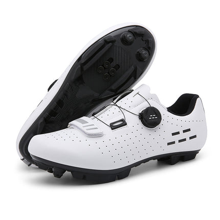 Road Mountain Men's and Women's Locked Bicycle Lockless Shoes Hard Sole Spinning Bicycle Riding Shoes Gym Black