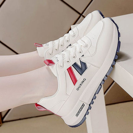 Cross-border Brand Broken Size Leather sneaker Women's All-match Autumn New Running Thick Sole Non-slip Fashion Student Shoes for Women