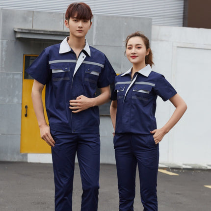 Polyester-Cotton Work Clothes, Summer Long and Short-Sleeved Suits, Work Uniforms, Labor Protection Clothing, Machine Repair Workshop Clothing, Wholesale Summer Professional Clothing