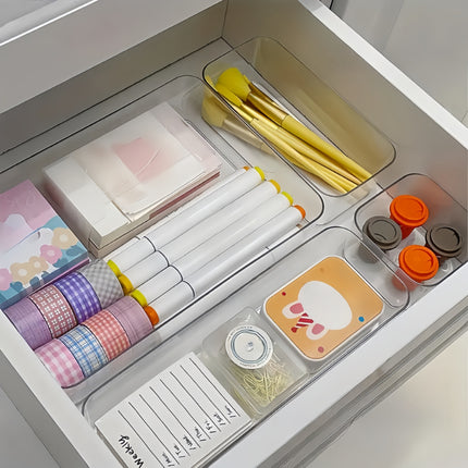 Cross-Border Drawer Partition Storage Box Dressing Table Built-In Cosmetics Storage Box Acrylic Transparent Desktop Organization Box