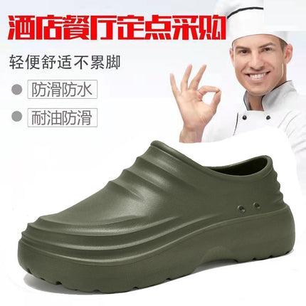 [Factory Direct Approval] Popular Chef Shoes Men's Kitchen Shoes Oil-Proof, Non-Slip, Waterproof Thick-Soled Large Size Rain Boots Work Shoes