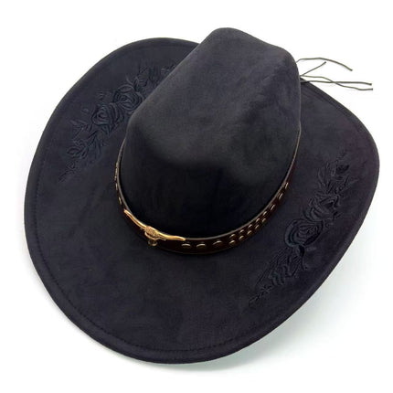 Solid Color Light Board Felt Western Cowboy Hat Outdoor Autum Hat Women's Simple French Hat Men's High-End