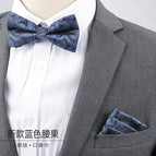 New blue cashew bow tie + pocket towel