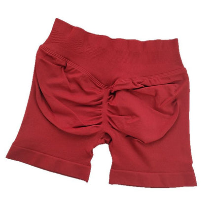 European and American New Seamless Peach Hip Yoga Shorts High Waist Belly Tight Sports Tight Pants Outer Wear Fitness Shorts