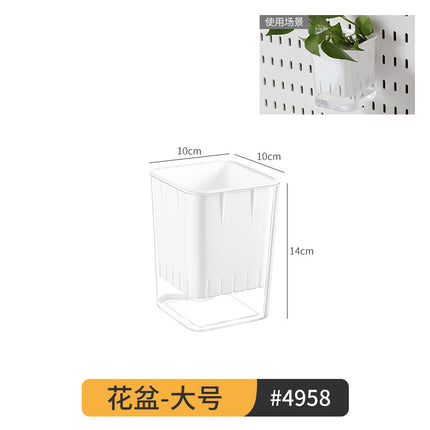 Extra-Large Perforated Board Self-Adhesive No-Drill Storage Rack Kitchen Wall Nail-Free Hanging Board Bathroom Wall Storage Organizer