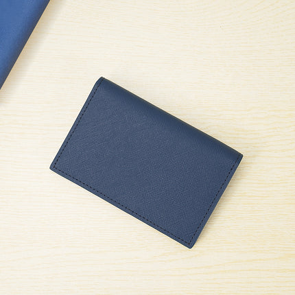 Customized Genuine Leather Card Holder for Men, Business Cowhide Cross-Grain Rfid Anti-Magnetic Card Holder, Ultra-Thin Bank Credit Card Holder Lo