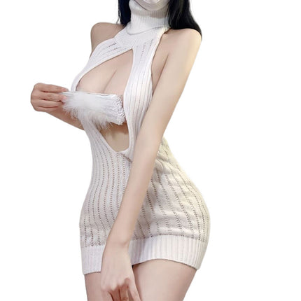 Sexy Lingerie Open Japanese Yujie Hip Skirt Open Chest Backless Teasing Sweater Uniform Passion Sexy Clothes