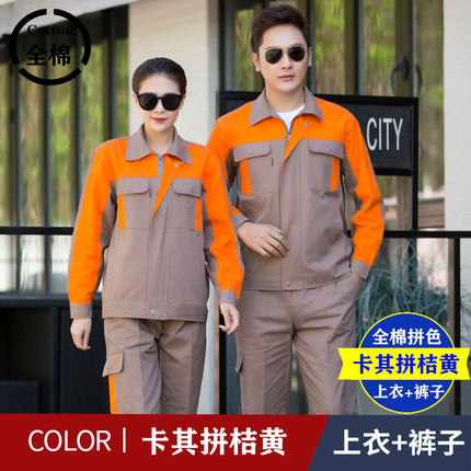 Spring and Autumn Men's and Women's Cotton Sanding Thickened Top suit Shipyard Electrician Anti-scald Wear-resistant Welding Machine Repair Labor Protection Clothing