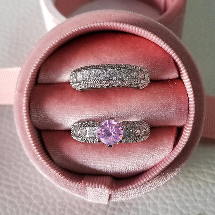 Jewelry by weight skin wish European and American luxury round gemstone full diamond multi-color combination ring ladies r4428