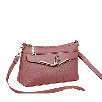 Genuine Leather Texture 2024 Autumn and Winter New Crossbody Small Bag Fashionable Simple Ladies Shoulder Bag Middle-aged Mother Mobile Phone