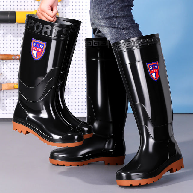 Men's Rain Boots with Integrated Design, Waterproof, Non-Slip, Available in Multiple Heights, Suitable for Labor Protection, Industrial and Mining Use, Rubber Shoes, Men's Water Boots, Work Shoes
