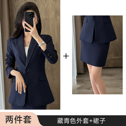 Suit suit Women's Spring and Autumn Business Dress Front Desk Reception Work Clothes Suit Interview Suit Sales Department Property Tooling